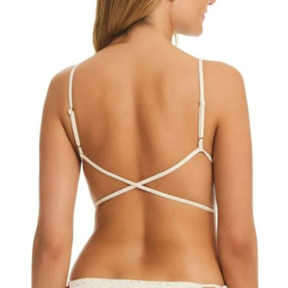 Red Carter Eyelet Triangle Bikini Top in Moonstone - Picture 9 of 9